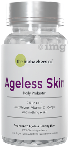 The biohackers Co. Ageless Skin Daily Probiotic CoQ10, Glutathione, 7Bn CFU  Capsule: Buy bottle of 60.0 capsules at best price in India | 1mg