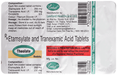 Theolate 250mg/250mg Tablet image
