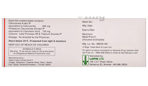 Cetil-CV 250 Tablet image