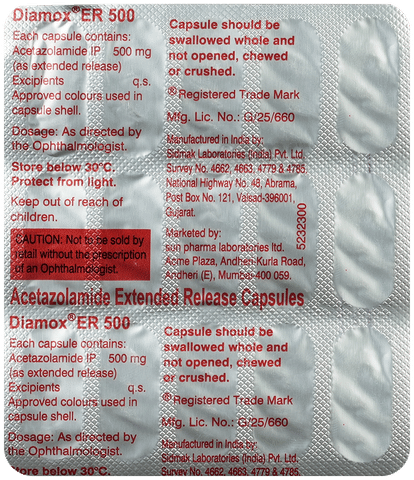 Diamox ER 500 Capsule image Diamox ER 500 Capsule image