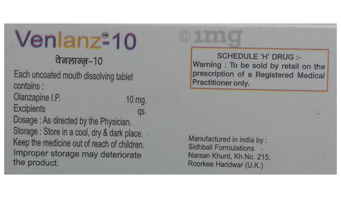 Venlanz 10 Tablet MD image Venlanz 10 Tablet MD image