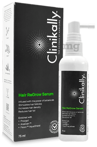 Clinikally Hair Regrow Serum: Buy pump bottle of 75 ml Serum at best price  in India | 1mg