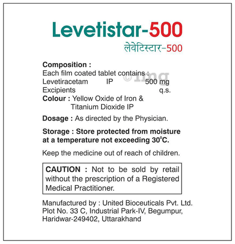 Levetistar 500 Tablet image