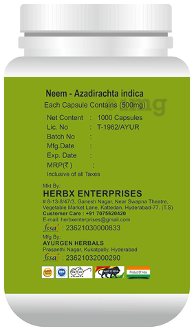 Globyherbs Neem Capsule image Globyherbs Neem Capsule image