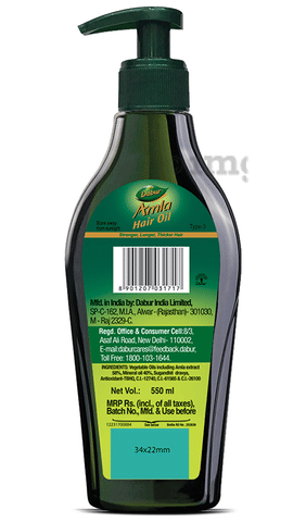 Dabur Amla Hair Oil: Buy pump bottle of 550 ml Oil at best price in India |  1mg