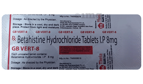 GB Vert 8mg Tablet image GB Vert 8mg Tablet image
