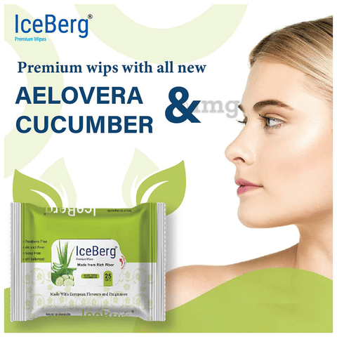 Ice Berg Premium Wipes (25 Each) Aloevera Cucumber