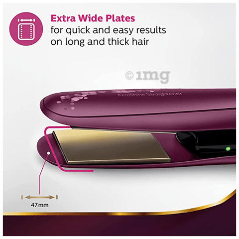 Philips BHS738/00 Kerashine Titanium Wide plate Straightener with Silk  Protect Technology: Buy box of 1 Unit at best price in India | 1mg
