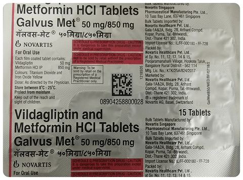 Galvus Met 50mg/850mg Tablet