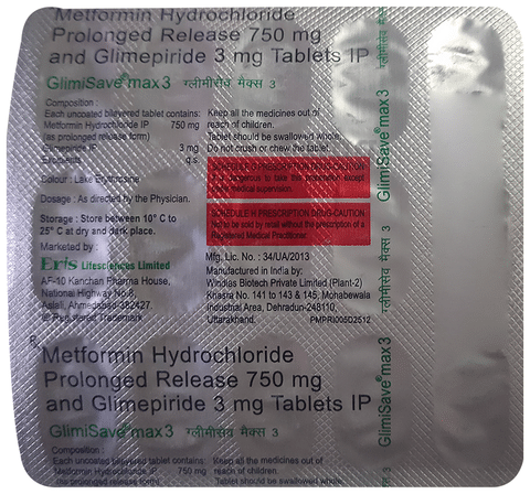 Glimisave Max 3 Tablet PR: View Uses, Side Effects, Price and Substitutes |  1mg