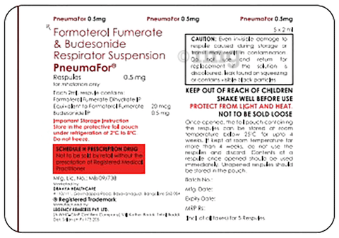 Pneumafor 0.5mg Respules (2ml Each)