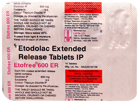 Etofree 600 ER Tablet image Etofree 600 ER Tablet image