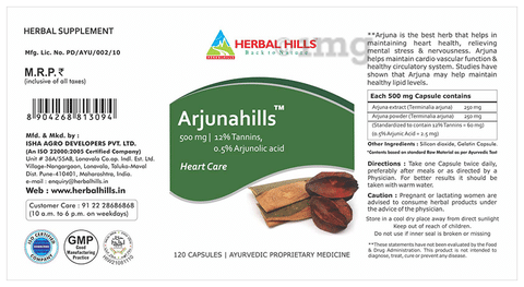 Herbal Hills Arjunahills Heart Care Capsule Buy bottle of 120.0