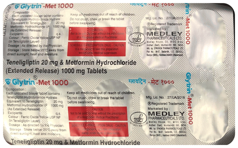 Glytrin-Met 1000 Tablet image Glytrin-Met 1000 Tablet image