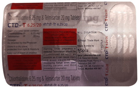 CTD-T 6.25/20 Tablet image