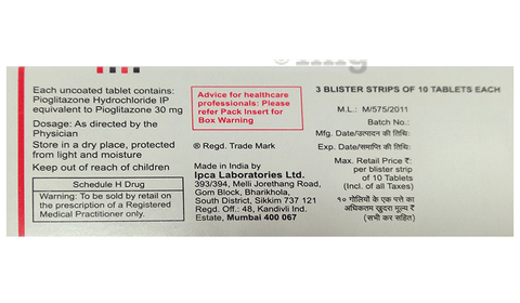 Piomed 30 Tablet image