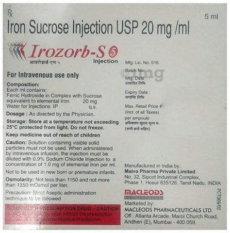Irozorb S 5 Injection image Irozorb S 5 Injection image