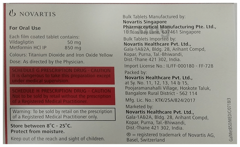 Galvus Met 50mg/850mg Tablet