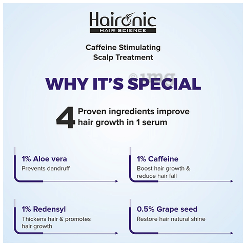 Haironic Caffeine Stimulating Scalp Treatment Hair Loss Reduction Serum:  Buy bottle of 100 ml Serum at best price in India | 1mg