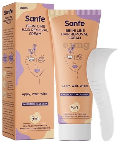 Sanfe Bikini Line Hair Removal Cream (50gm Each) Lavender & Aloe Vera: Buy  combo pack of 3 Tubes at best price in India | 1mg