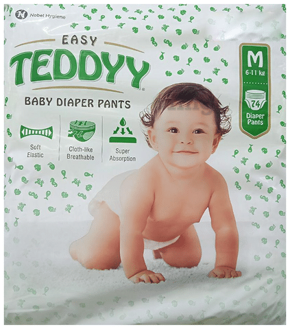 Teddy Baby Diaper Pants Medium Size 611kg 34 Diaper Pants Pack With Free  Pampers Premium