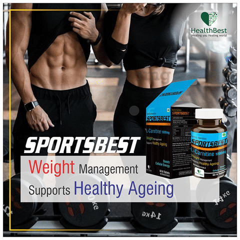 HealthBest Sportsbest L-Carnitine 1000mg Tablet: Buy bottle of 60.0 tablets  at best price in India