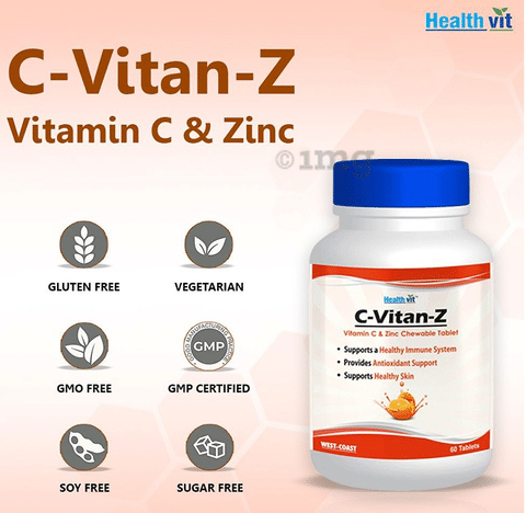 Healthvit C Vitan Z Vitamin C Zinc Chewable Tablet Buy Bottle Of 60 Chewable Tablets At Best Price In India 1mg