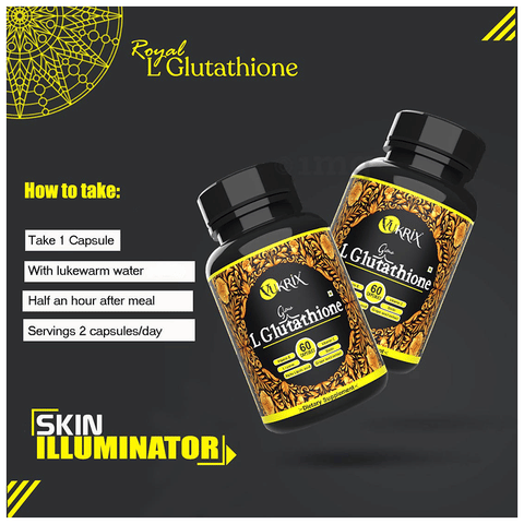 Vukrix Glow L Glutathione Capsule (60 Each): Buy combo pack of 2.0 bottles  at best price in India | 1mg