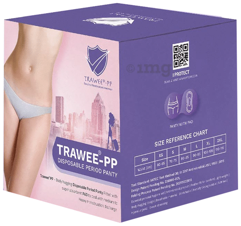Trawee®-PP (Pack of 5) Disposable Period Panty with Super Absorbent Pad for  Sanitary Protection, Menstrual Briefs, Absorbent Period Underwear for Women(XL)  White : : Health & Personal Care