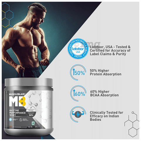 MuscleBlaze MB Biozyme Performance Whey Protein Powder Rich Chocolate