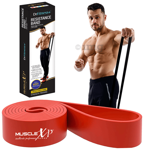 MuscleXP DrFitness+Resistance Heavy Duty Stretch Loop Band Red