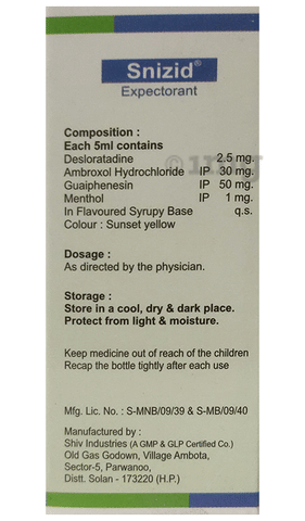 Snizid Expectorant image