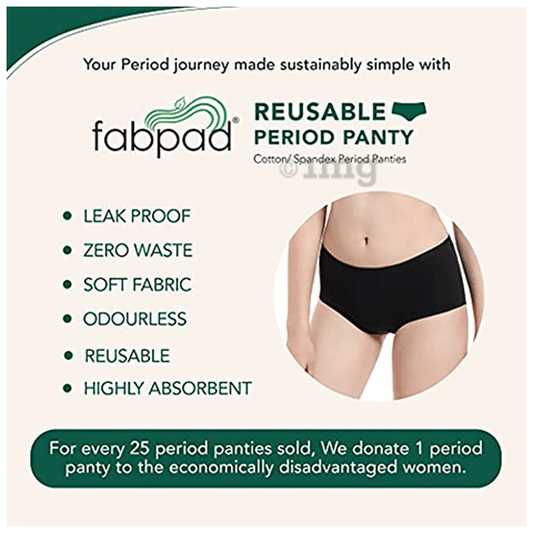 Fabpad Reusable Period Panty Panty Black Medium: Buy box of 1.0 Panty at  best price in India
