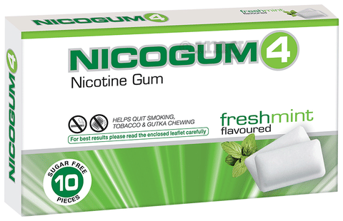 Nicogum 4 Nicotine Gum Chewing Gums Fresh Mint Sugar Free