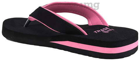 Black and shop pink flip flops