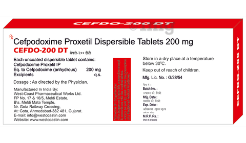 Cefdo 200 DT Tablet image