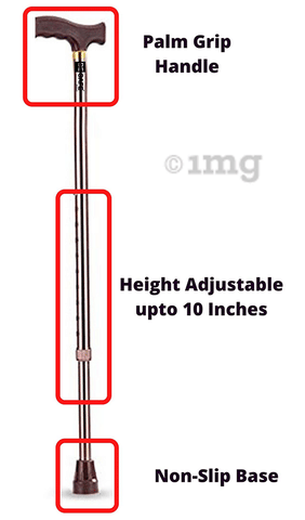 Be Safe Forever Height Adjustable Walking Stick Aluminium Bronze 6