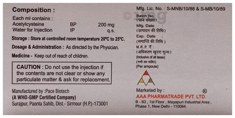 Mucomyks  200mg/ml Injection