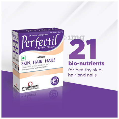 Perfectil Skin, Hair, Nail Supplement Tablet: Buy strip of 30 tablets at best price in India | 1mg Perfectil Skin, Hair, Nail Supplement Tablet: Buy strip of 30 tablets at best price in India | 1mg