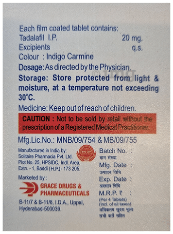 Tadalafil price in india