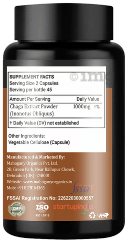 Mahogany Chaga Mushroom Capsule: Buy bottle of 90 capsules at ...