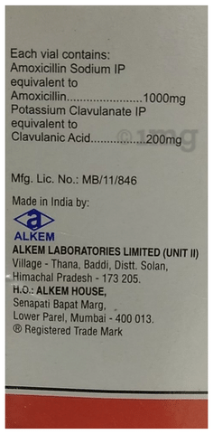 Clavam 1000mg/200mg Injection