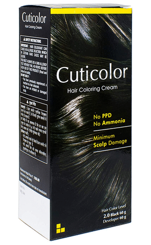Cuticolor Hair Coloring Cream Black: Buy bottle of 60 gm Cream at best  price in India | 1mg