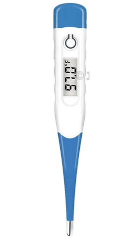 MCP Blue Flexible tip Waterproof Digital Thermometer - Oral & Underarm  Temperature - Fahrenheit & Celsius, Plastic, White-Pack of 1.