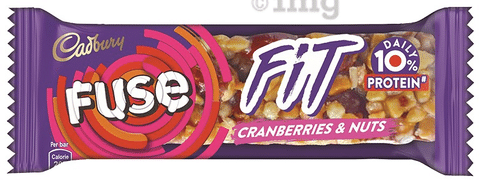 Cadbury Fuse Fit Chocolate Bar Cranberries & Nuts: Buy packet of 41 gm Bar  at best price in India | 1mg