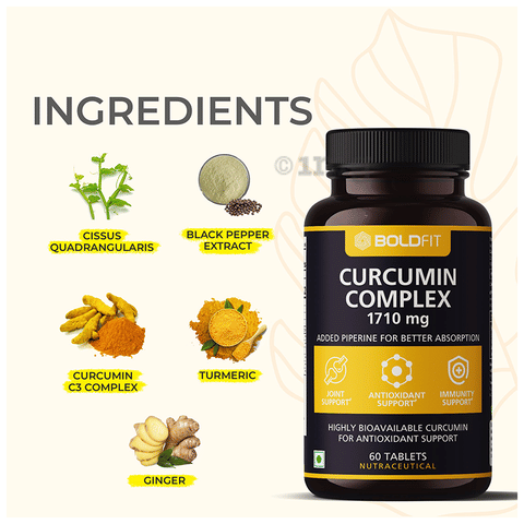 Boldfit Curcumin Complex 1700mg Tablet image Boldfit Curcumin Complex 1700mg Tablet image