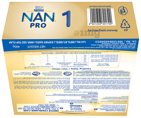 Nestle Nan Pro 1 Infant Formula for Babies (Up to 6 Months), With  Probiotics, L-Reuteri, Whey Protein, DHA & ARA, Refill: Buy box of 400.0  gm Powder at best price in India