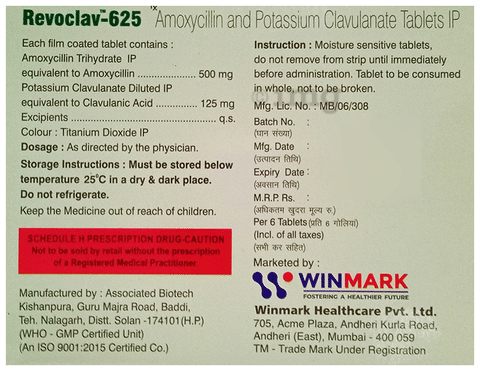 Revoclav 625 Tablet image