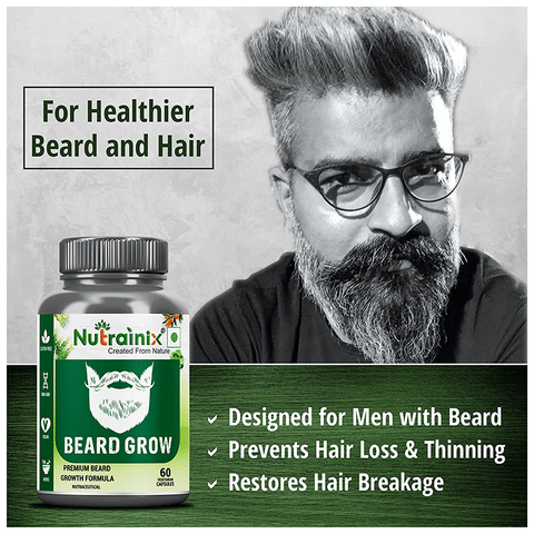 Nutrainix Beard Grow Vegetarian Capsule image