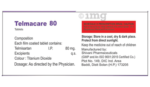 Telmacare 80 Tablet image Telmacare 80 Tablet image